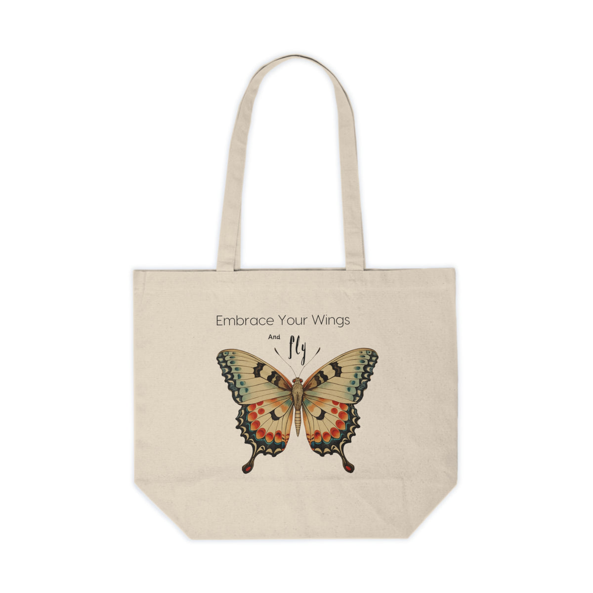 Embrace Your Wings Canvas Shopping Tote