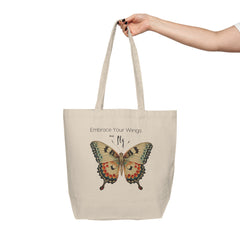 Embrace Your Wings Canvas Shopping Tote